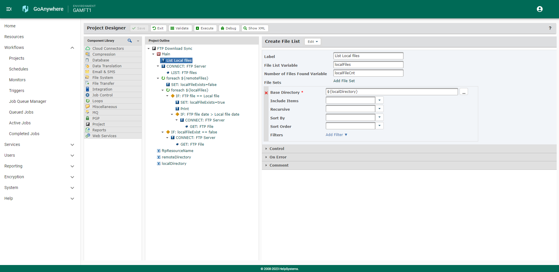 screenshot of GoAnywhere MFT